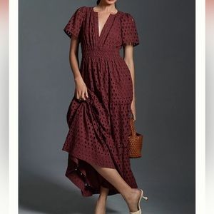 Anthropologie Maeve Eyelet Somerset Dress XL